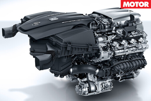 Mercedes AMG-GLC 63 twin turbo engine