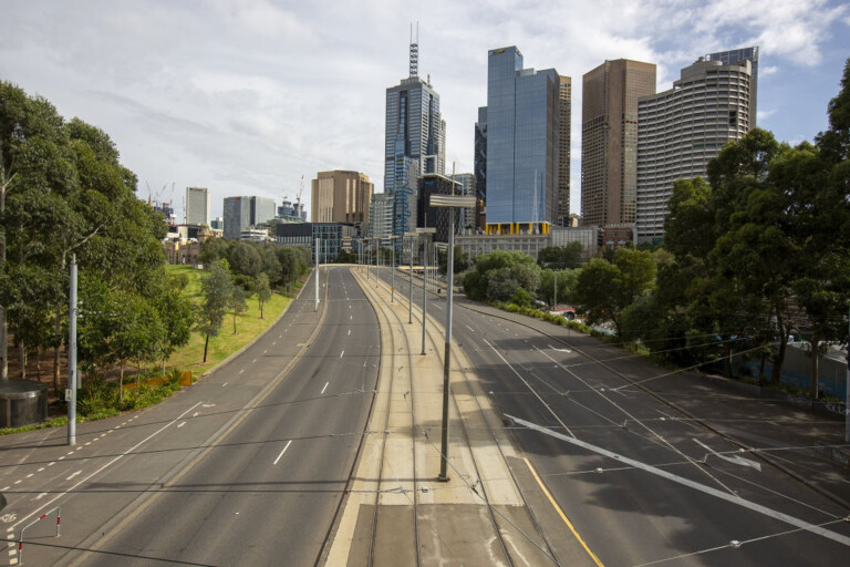 Melbourne lockdown empty road