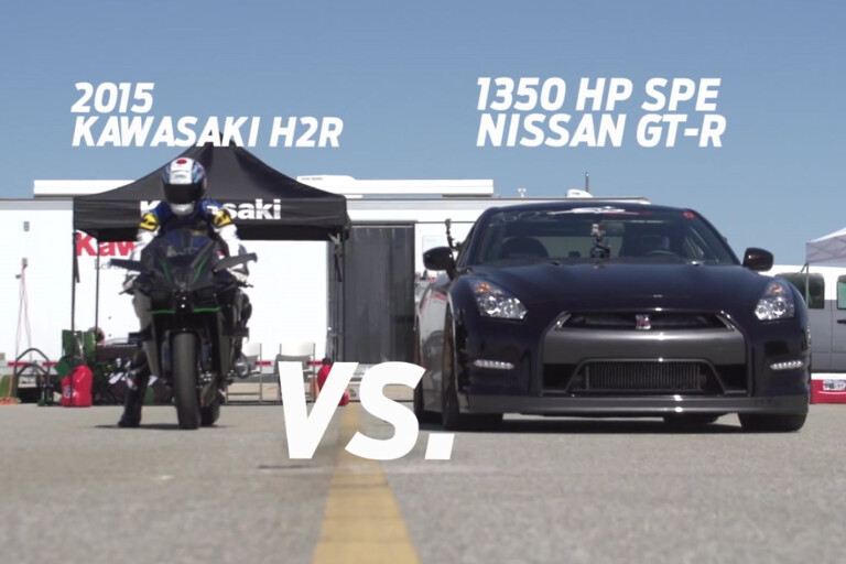 Kawasaki H2R versus Nissan GT-R