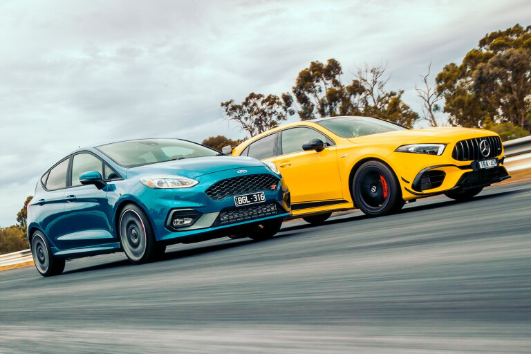 Ford Fiesta ST and AMG-A45 S performance testing