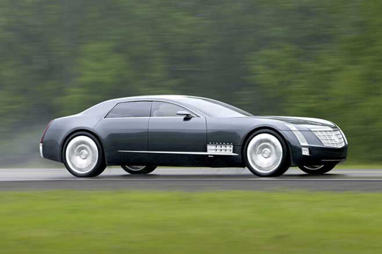 Cadillac Sixteen concept car driving.