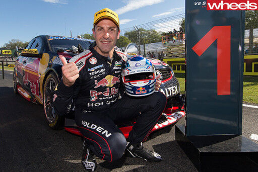 Jamie -Whincup -wins -Bathurst -posing -with -his -car