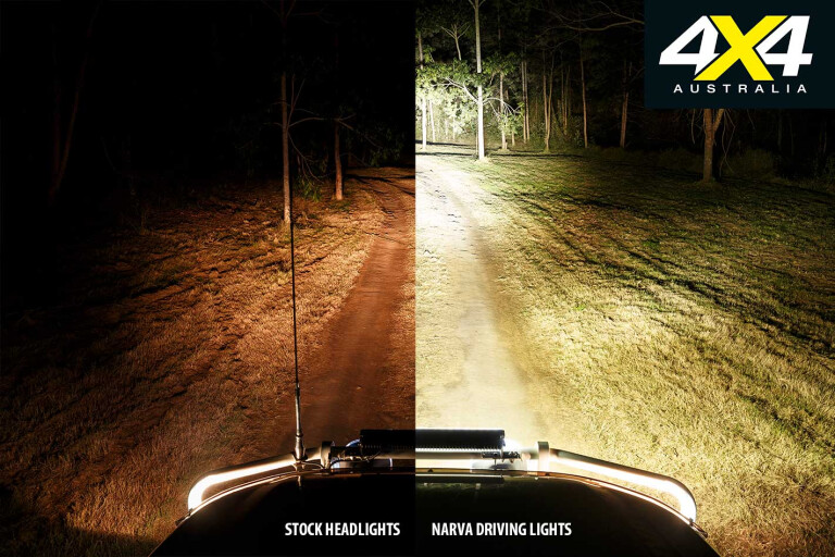 Narva Ultima LED 225 Driving Lights Explora Light Bar Comparison Jpg