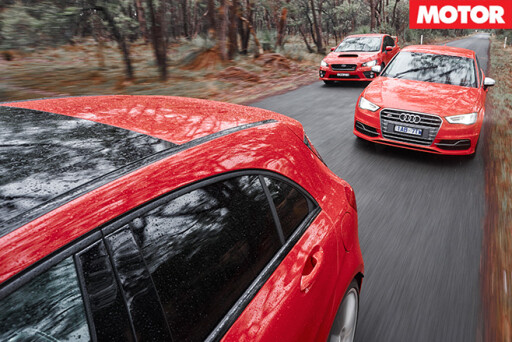WRX STI vs Audi S3 vs A45 AMG driving