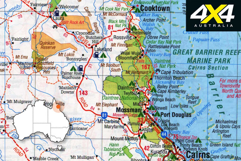 4 X 4 Trip Jowalbinna Cape York Qld Map Jpg