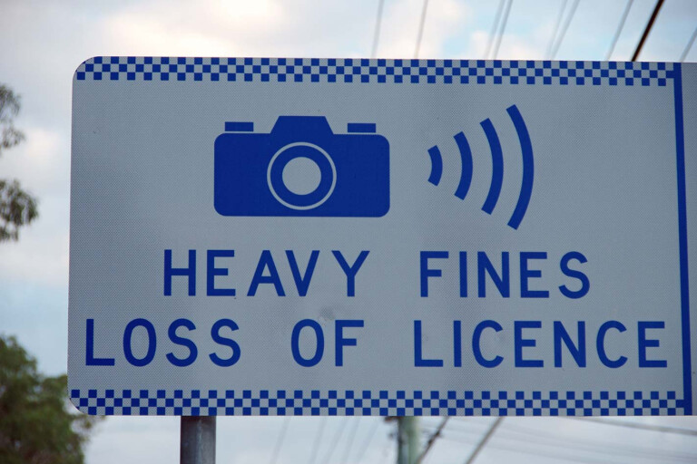NSW speed camera warning sign\