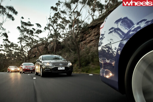 2012-Australian -sedans -driving -mega -test