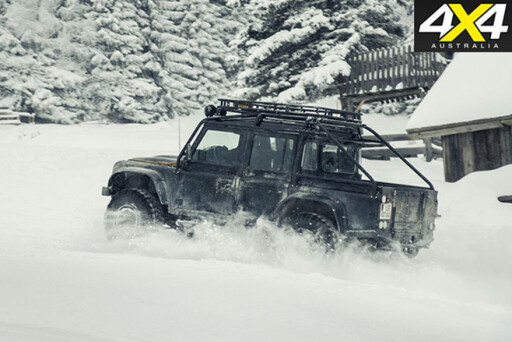 Land Rover Defender in the snow