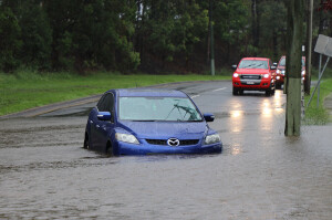 Mazda in flood