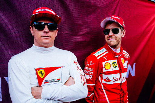 Ferrari drivers Kimi Raikkonen and Sebastian Vettel