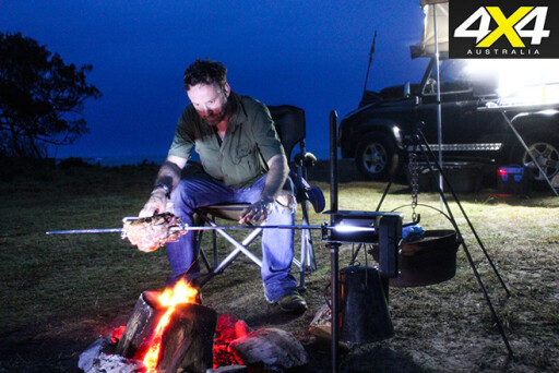 Cooking dinner on an open fire