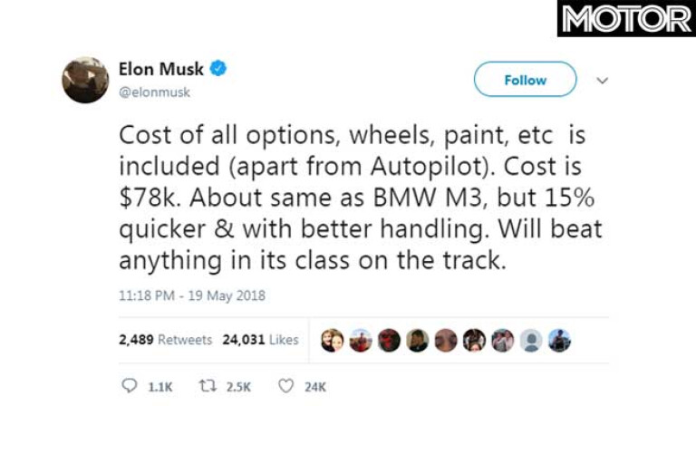 Tesla Model 3 Performance Version Revealed Tweet 2 Jpg