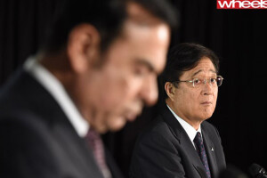Nissan chief executive Carlos Ghosn, left, and Mitsubishi Motors president Osamu Masuko. Image: AFP/Getty