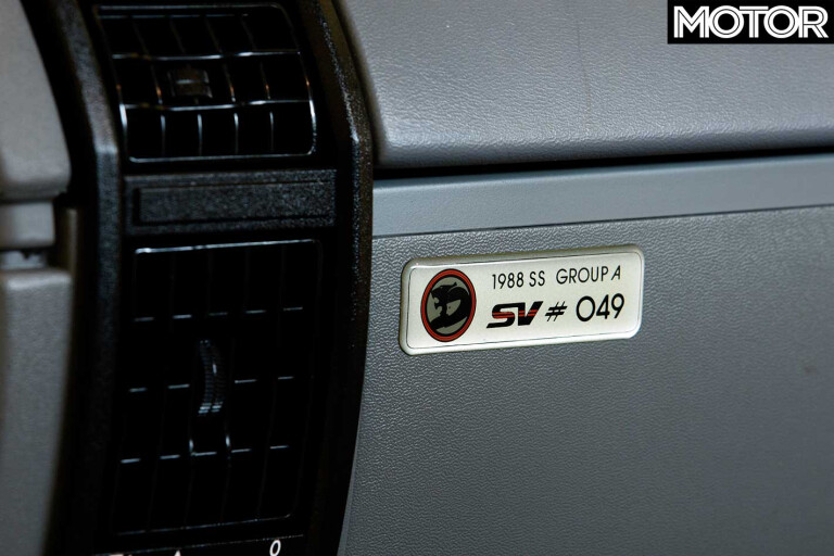 1988 HSV Commodore SS Group A Interior Build Badge Jpg