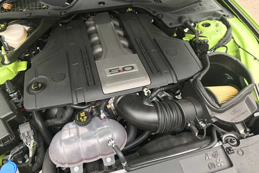 Mustang 5.0-litre V8 with bigger throttle body.