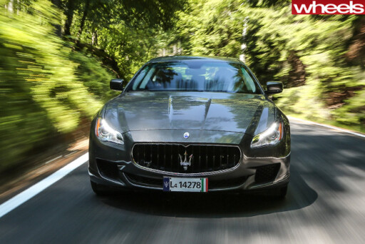 Maserati -quattroporte -330bhp -driving -head -on