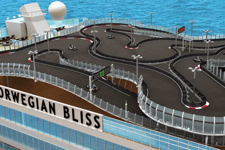 New cruise ship has largest kart track at sea