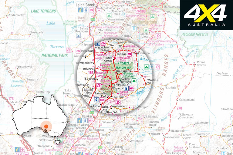4 X 4 Back Roads Flinders Ranges Map Jpg
