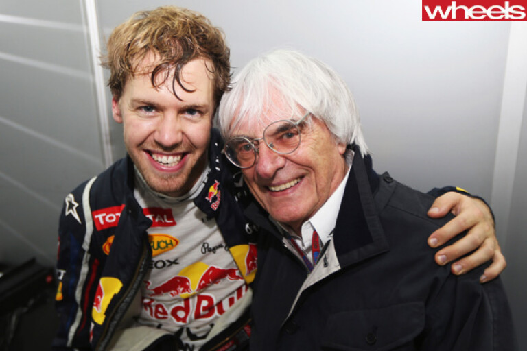 Sebastian Vettel with Bernie Ecclestone