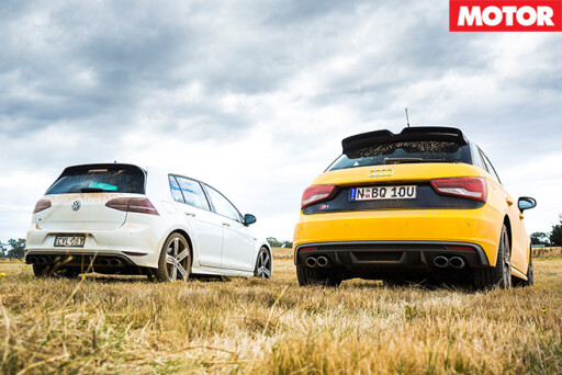 Audi S1 vs VW Golf-R main