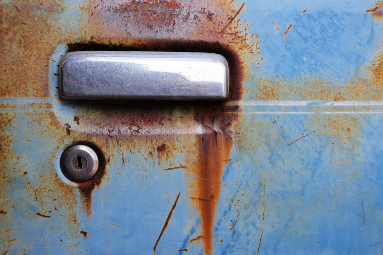 Rusted car door