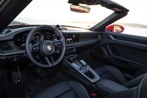 2020 Porsche 911 Carrera 4S Cabriolet interior.