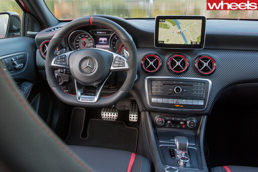 Mercedes -AMG-A45-front -interior -seen -from -rear -seats
