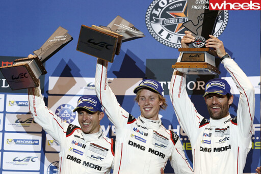 Mark -Webber -Racing -celebrating -win -WEC
