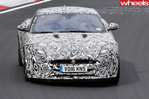 Jaguar -F-Type -front -driving -camoflage