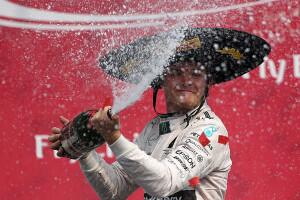 Nico Rosberg celebrates win in Mexico F1 race