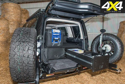 Custom Land Rover Discovery rear storage