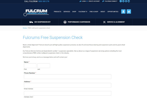 Fulcrum's free suspension check