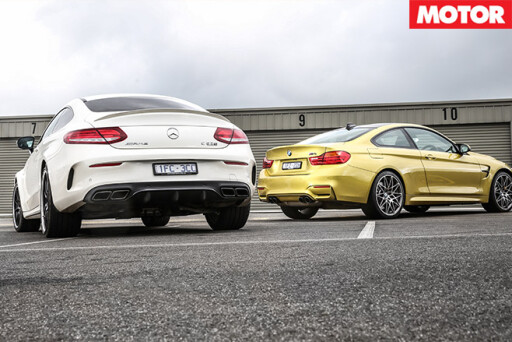 Mercedes -AMG-C63-S-Coupe -vs -BMW-M4-Competition -rear
