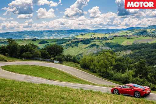 Ferrari and italian landscape
