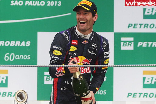 Mark Webber Red Bull celebration