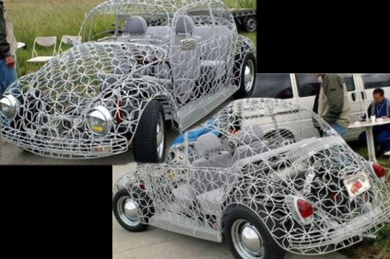 Wire VW Beetle art car