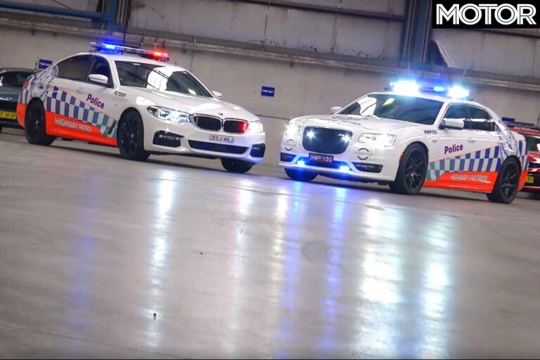 Chrysler 300 SRT and BMW 530d police