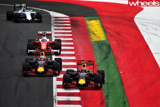 Red -Bull -F1-cars -beating -Ferrari -F1