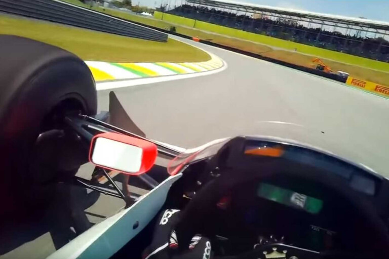 Bruno Senna drives Ayrton McLaren onboard