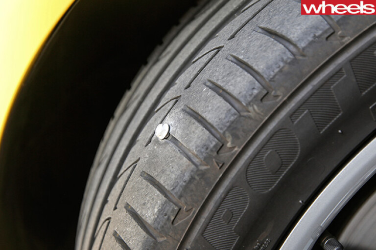 Nail -stuck -in -Holden -Astra -GTC-tyre