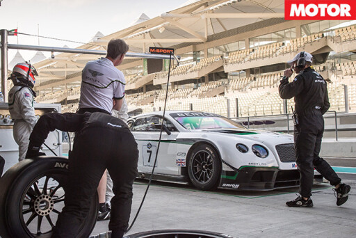 Bentley GT3 in pits