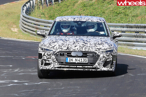 Audi -S7-spy -pic -driving -front