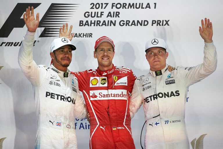 2017 Bahrain Grand Prix podium