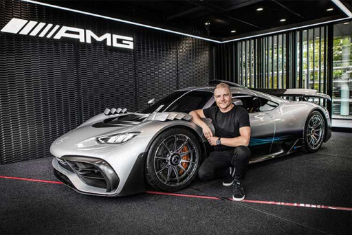 Mercedes-AMG Project One with Mercedes F1 driver Valtteri Bottas.