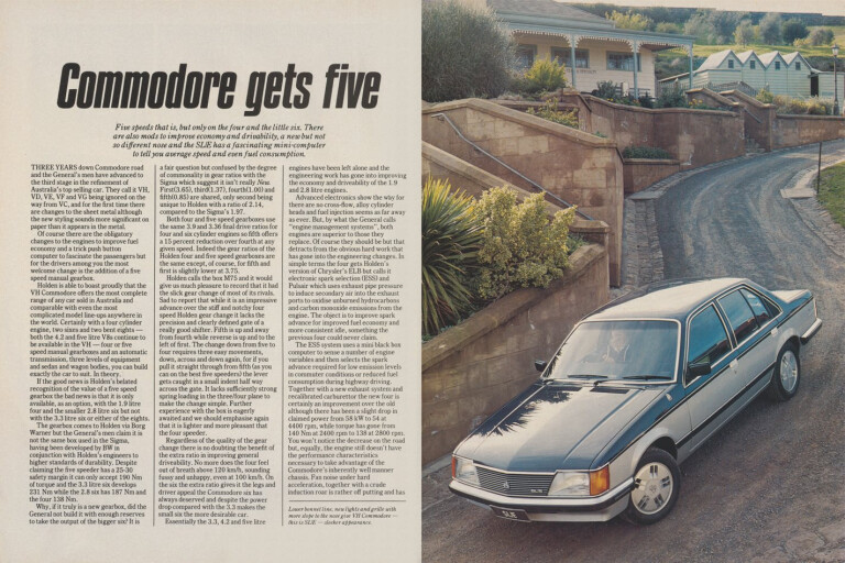 1981 Holden Commodore: Commodore gets five