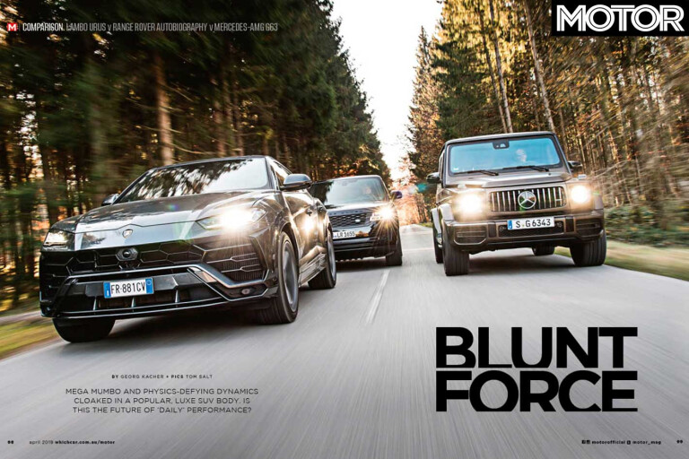 MOTOR Magazine April 2019 Issue Lamborghini Urus Vs Range Rover Autobiography Vs Mercedes AMG G 63 Feature Jpg
