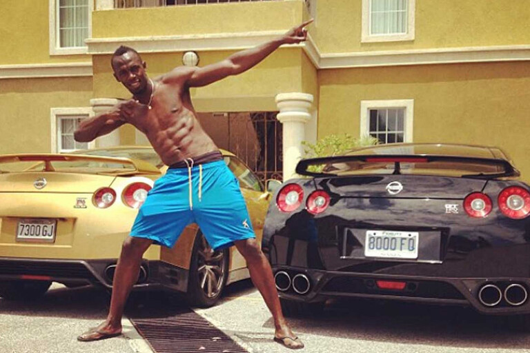 Usain Bolt with Nissan GT-R