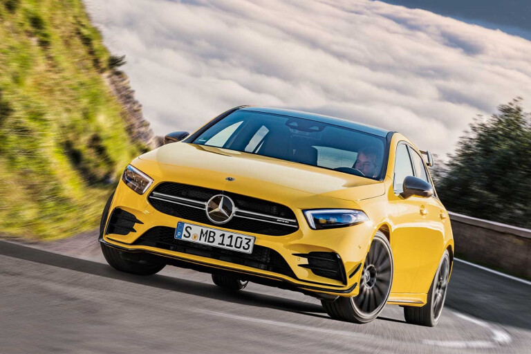 2019 Mercedes-AMG A35 benchmarked on original A45