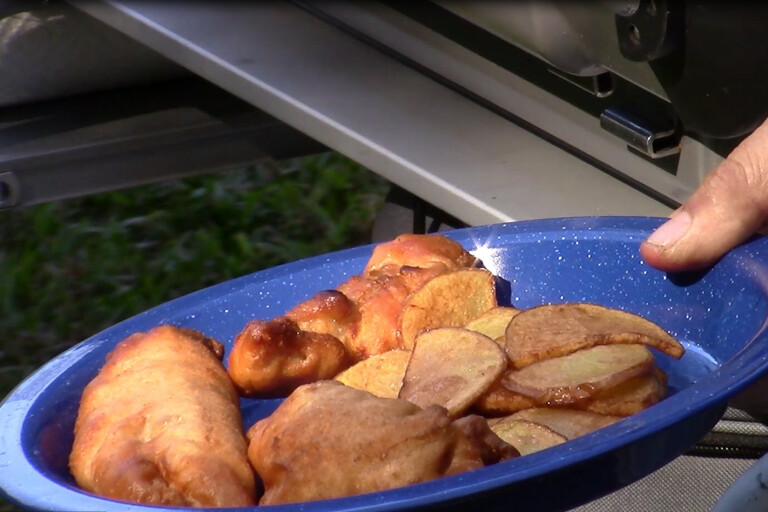 Bush cooking with Roothy: Beer-battered fish and chips