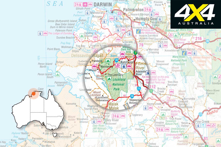 4 X 4 Trip To Litchfield National Park Map Jpg